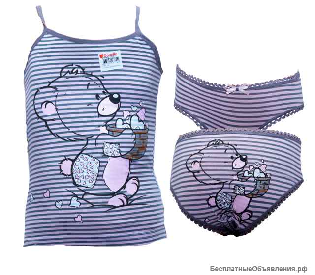 Комплект нижнего белья для девочек, Майка и плавки для детей, комплект белья Donella