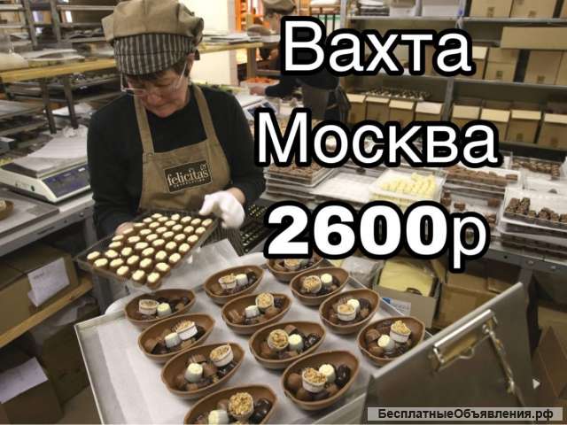 Работа вахтой в Москве и МО с питанием и проживанием 15 смен