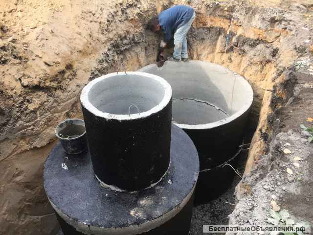 Монтаж канализаций из колец ЖБИ для дома, дачи, производств