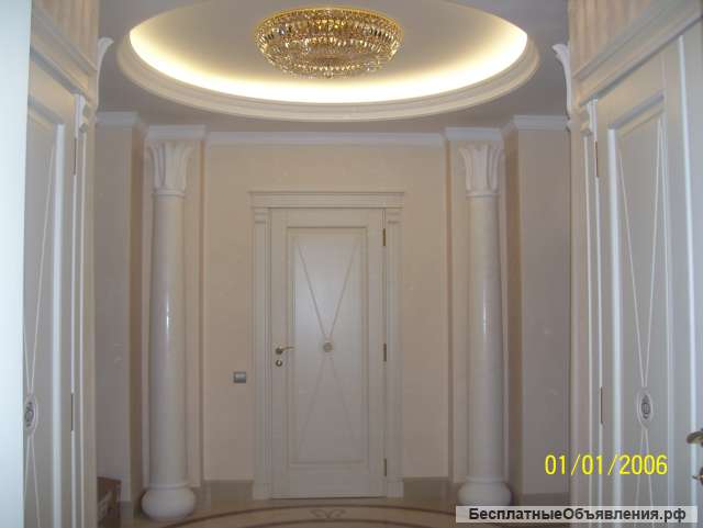 Монтаж лепнины из гипса