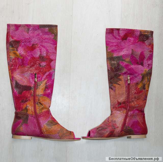 Летние мягкие сапожки с открытым мыском