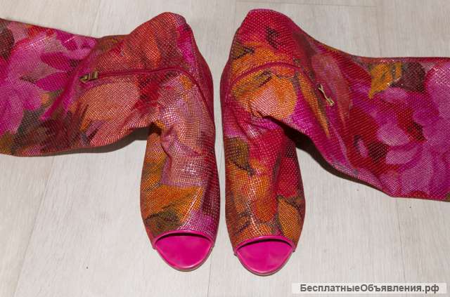 Летние мягкие сапожки с открытым мыском