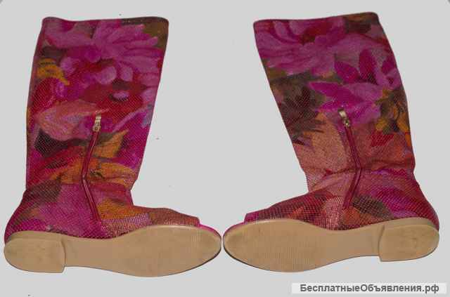 Летние мягкие сапожки с открытым мыском