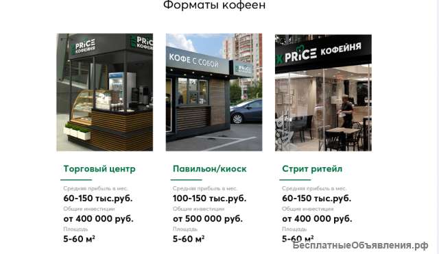 Франшиза кофейни без паушального взноса