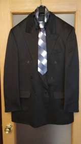 Мужской классический черный костюм, шелк, р-р 48. САМОВЫВОЗ.