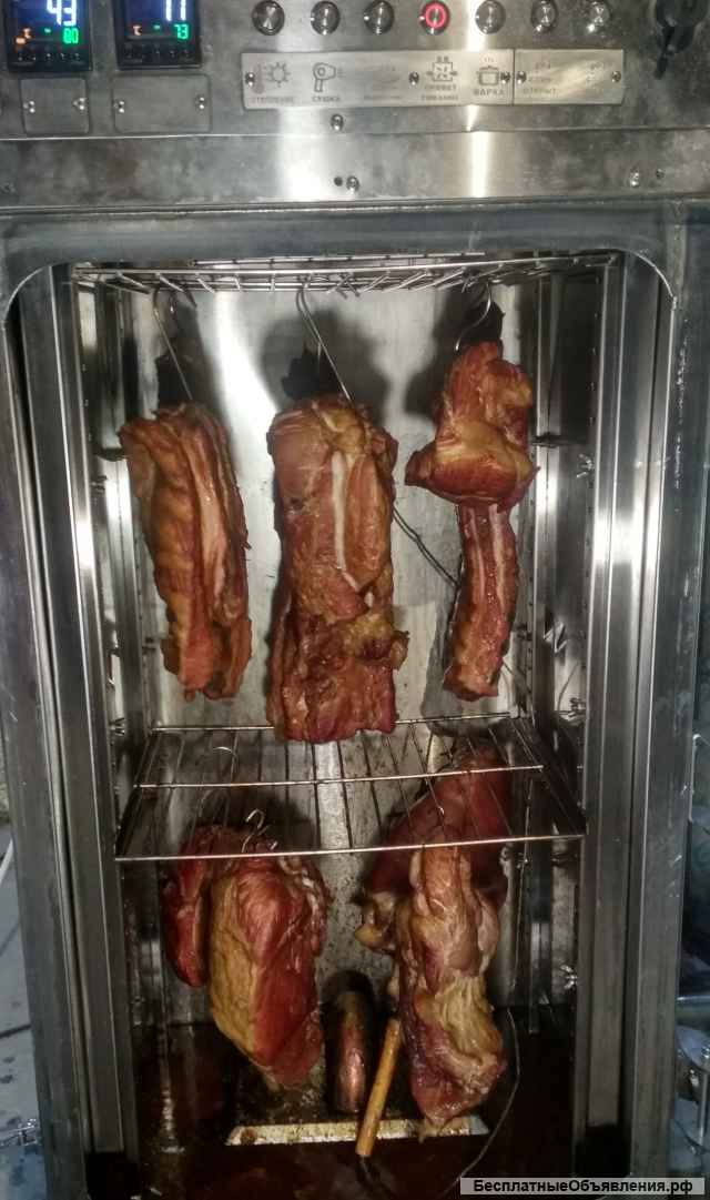 Мясо цельномышечное варено-копченое, свинина/птица