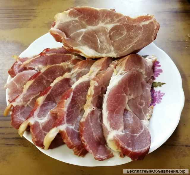 Мясо цельномышечное варено-копченое, свинина/птица