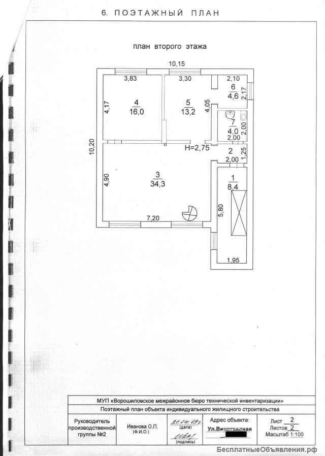 Волгоград,, Центральный-2", 2-х эт. 162 м2