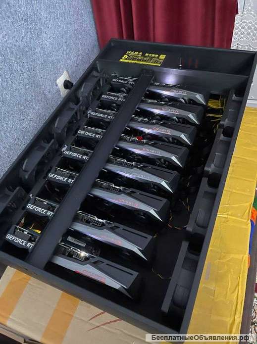 Готовый майнер с 8 карт RTX 3060ti lhr