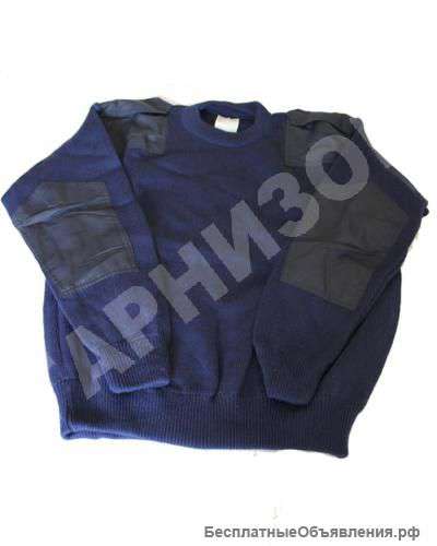 Свитер уставной синего цвета с карманом