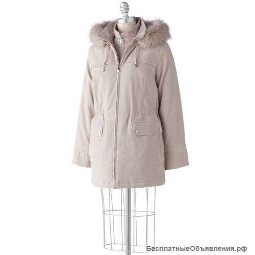 Croft & Barrow Suede Jacket Stadium hooded woman's size 3X NEW