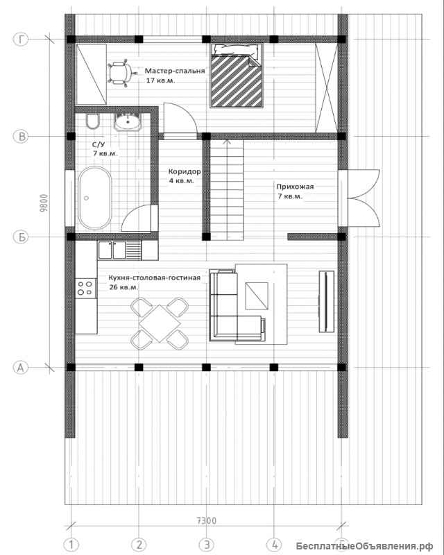 Дом фахверк Б-98 все основные конструктивные элементы дома