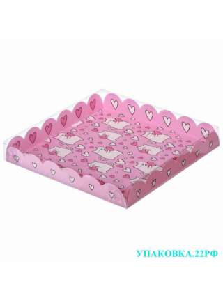 Коробка с PVC-крышкой, 35 см × 35 см × 6 см