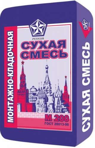 Сухая смесь монтажно-кладочная М200 Русеан 40кг
