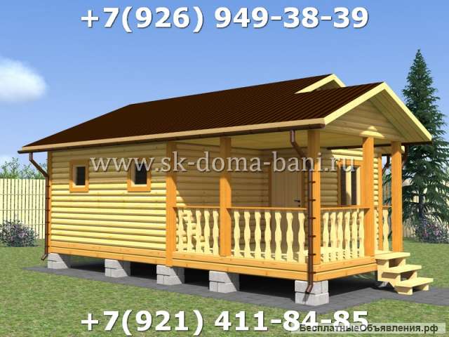 Баня из бруса с печкой планировка БС-25 6х8 м