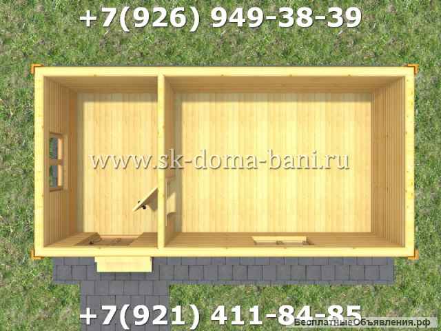 Проект ДС-2 3х6 м дом из сухого бруса