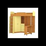 Детская кровать-чердак со столом и шкафом