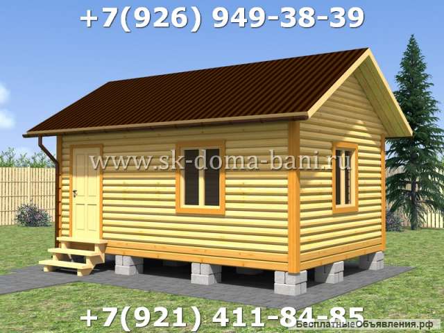 Проект ДС-4 4х6 м дом из сухого бруса