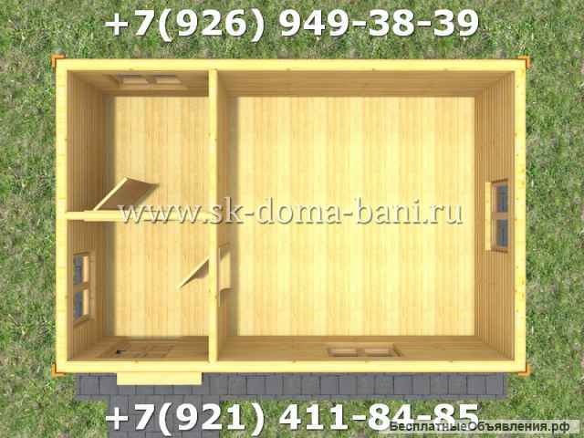 Проект ДС-4 4х6 м дом из сухого бруса