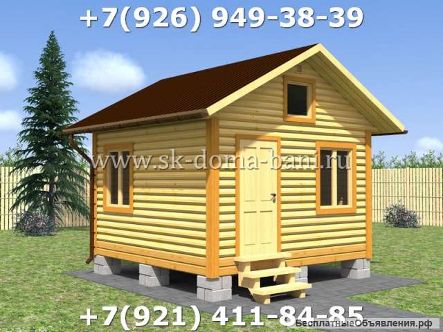 Проект ДС-1 4х4 м дом из сухого бруса