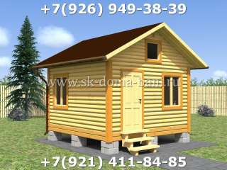 Проект ДС-1 4х4 м дом из сухого бруса