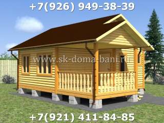 Проект ДС-18 6х7,5 м дом из сухого бруса