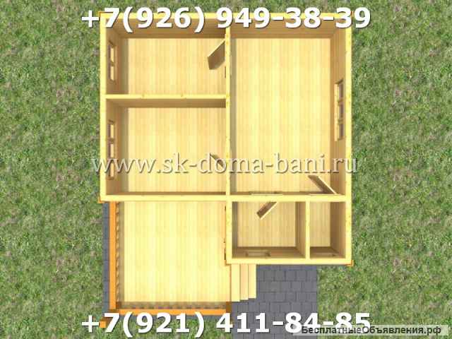 Проект ДС-18 6х7,5 м дом из сухого бруса