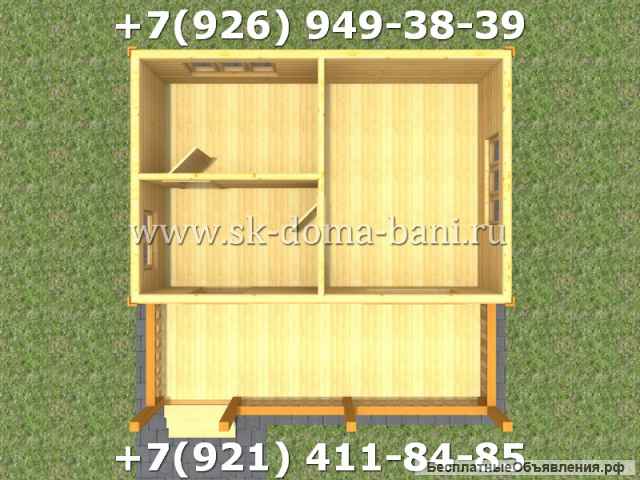 Проект ДС-21 6х6 м дом из сухого бруса