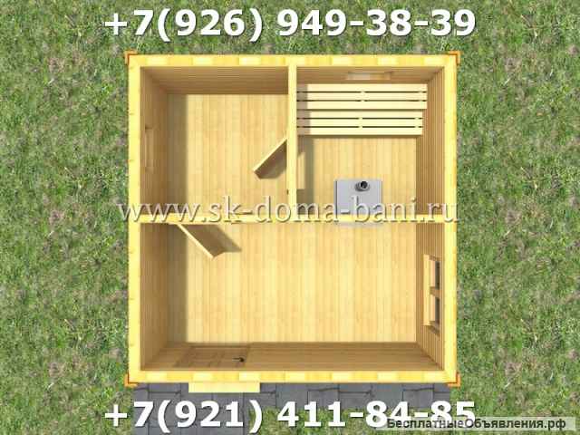 Проект БС-2 4х4 м баня из сухого бруса
