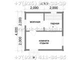 Проект БС-2 4х4 м баня из сухого бруса