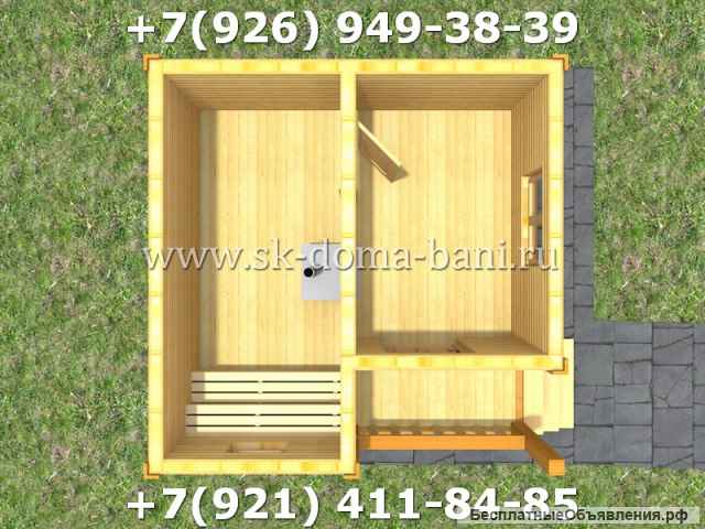 Проект БС-3 4х4 м баня из сухого бруса