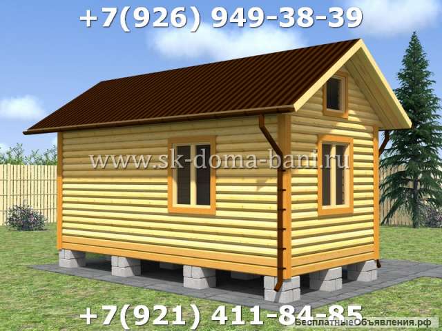 Проект БС-4 3х6 м баня из сухого бруса