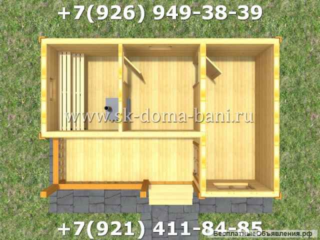 Проект БС-5 4х6 м баня из сухого бруса