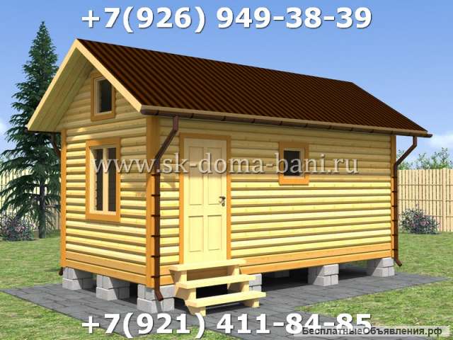 Проект БС-6 3х6 м баня из сухого бруса