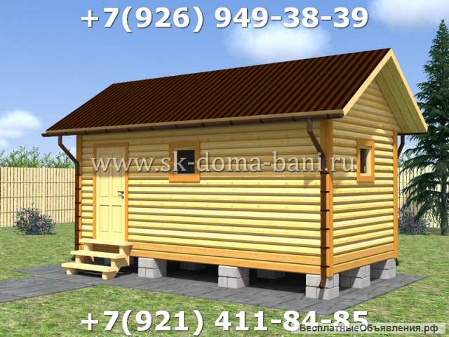 Проект БС-6 3х6 м баня из сухого бруса