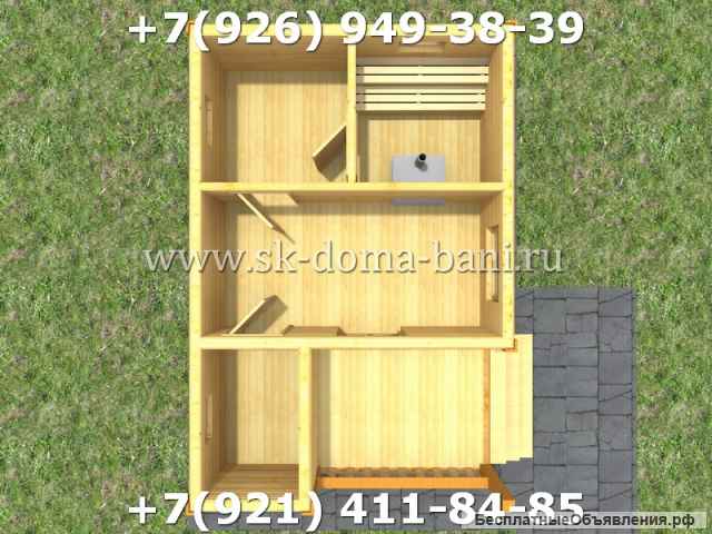 Проект БС-12 4х6 м баня из сухого бруса