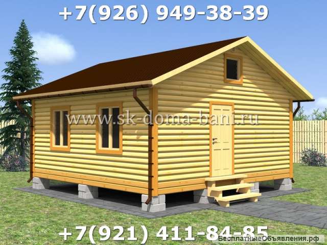 Проект БС-19 6х6 м баня из сухого бруса