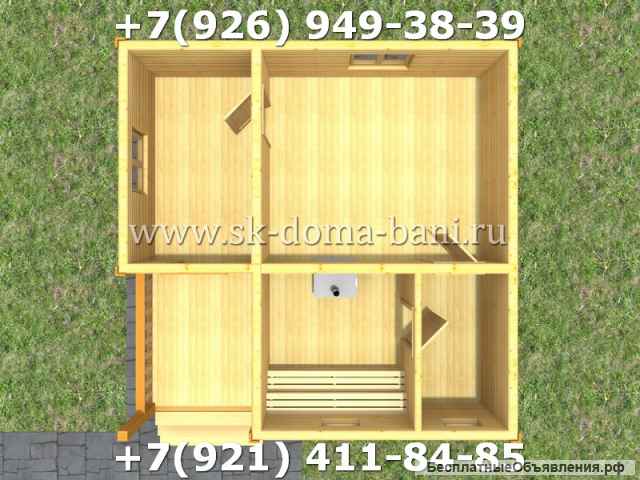 Проект БС-20 6х6 м баня из сухого бруса