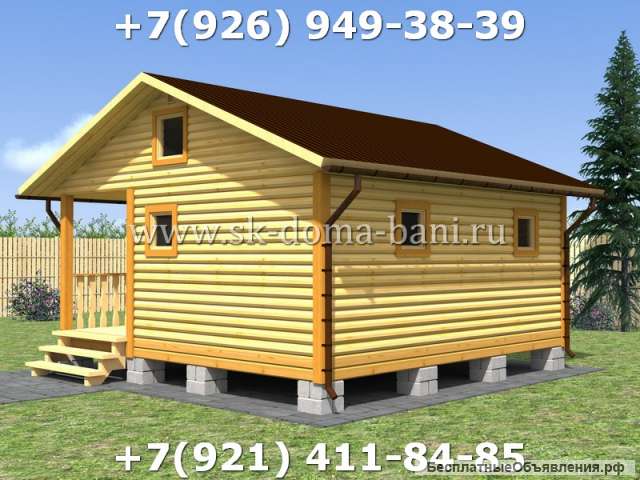 Проект БС-22 6х6 м баня из сухого бруса