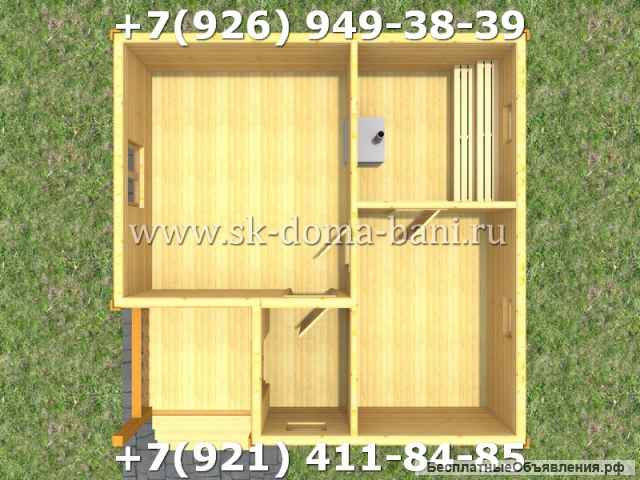 Проект БС-22 6х6 м баня из сухого бруса