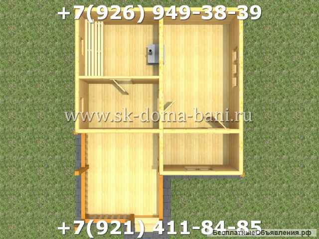 Проект БС-25 6х8 м баня из сухого бруса