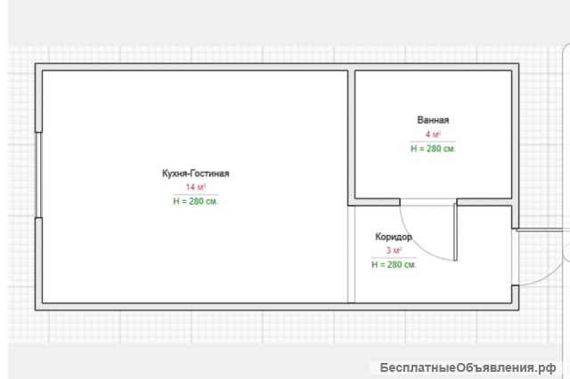 Квартиру-студию 21м2 1/8эт