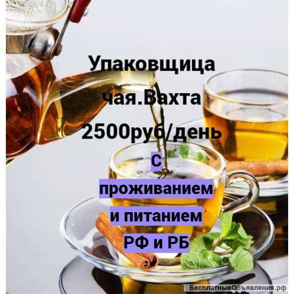 Упаковщик чая. Вахтовый метод. Москва