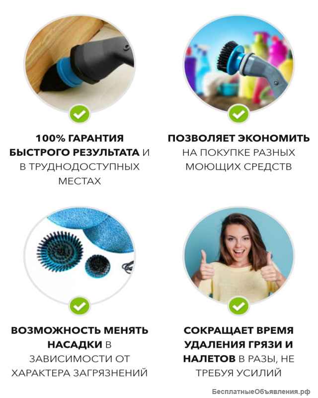 Уникальная щётка для уборки и полировки Clean Force