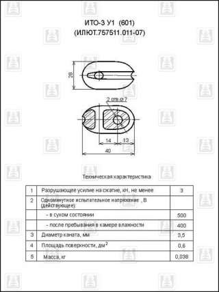 Изолятор высоковольтный такелажный ИТО-3