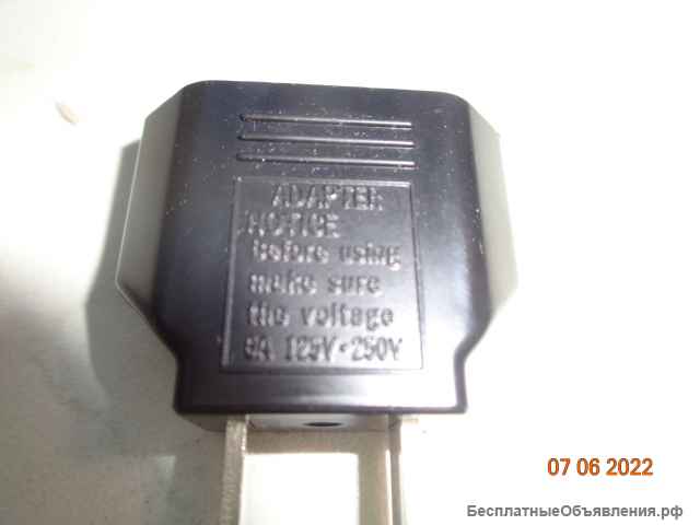 Переходник сетевой Япония-Европа 6 А 125V -250 V