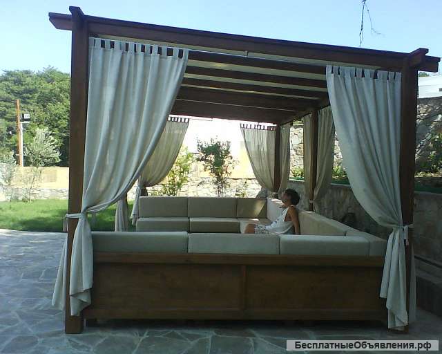 Уличные шторы для беседок, балконов, террас, садовых качелей