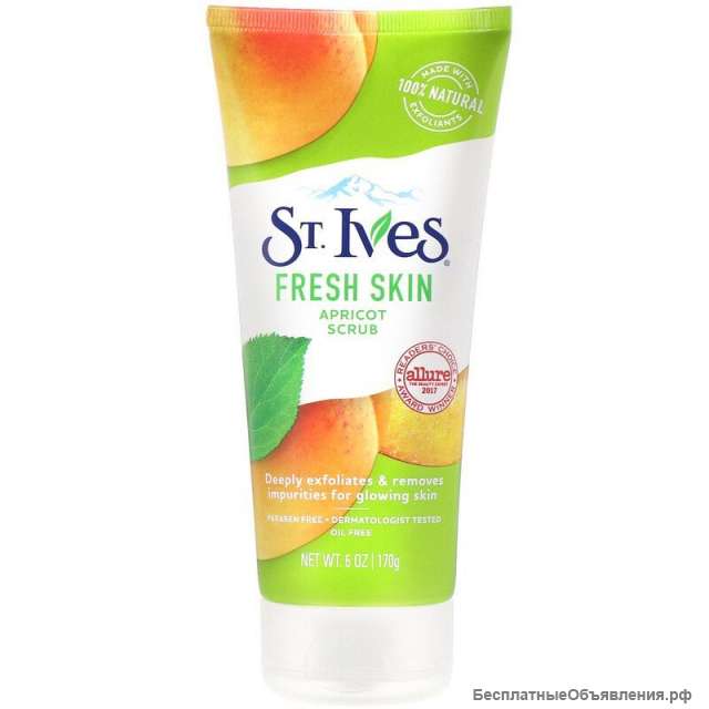 St. Ives Fresh Skin Абрикосовый скраб для лица, 170 гр