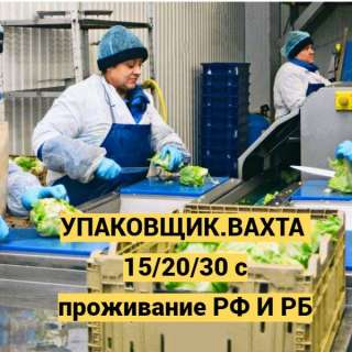 Упаковщик(ца). ВАХТА 15/20/30.Москва с проживанием