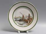 Агитационный фарфор: тарелка «Новгородская стройка». СССР, нач. 1930-х гг.